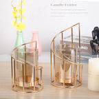Nordic Geometric Candle Holder, Electroplated Iron Craft