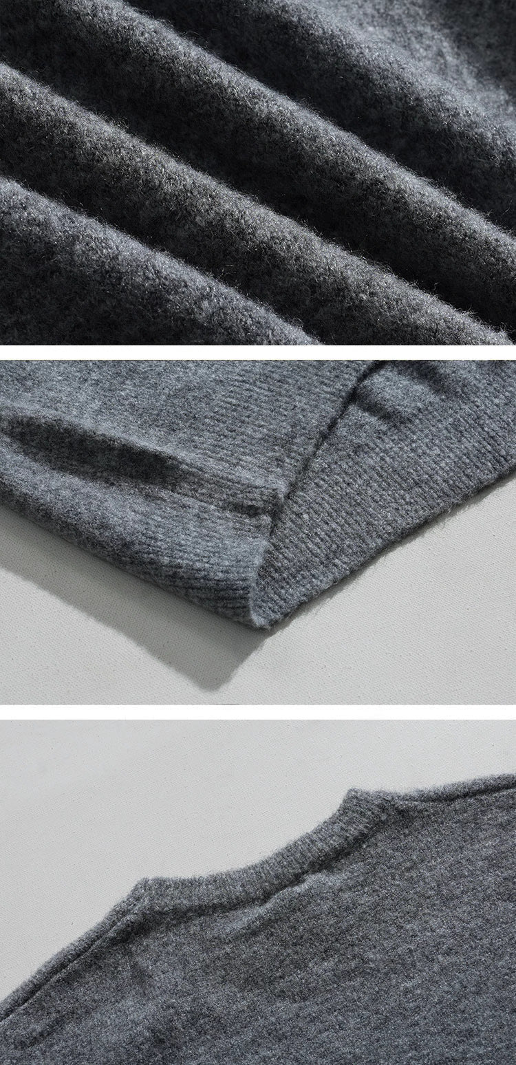 Løstsiddende sweater med drop - skulder og rund hals - StilNord