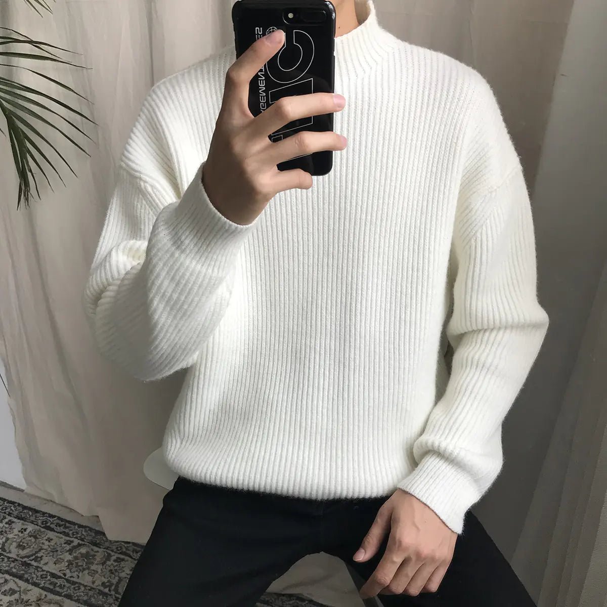 Men's Half Turtleneck Knit Sweater - StilNord