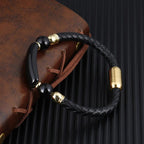 Men's Simple European Leather and Stainless Steel Bracelet - StilNord