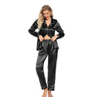 Women's Satin Silk Pajamas 2-Piece Set for Home Wear
