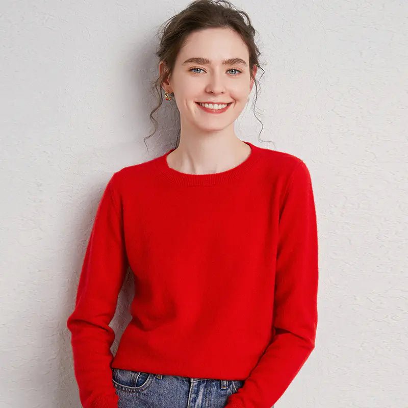 New Women's 100% Pure Wool Sweater - Loose Knit Long Sleeve - StilNord