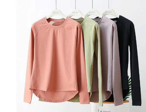 Loose Fit Women's Sports Top for Yoga and Running