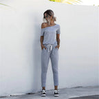 Oioninos Spring/Summer Off - Shoulder Jumpsuit with Pockets - StilNord