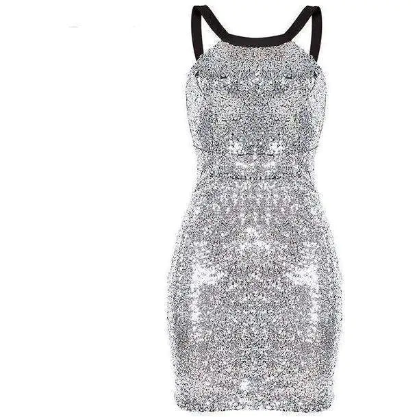 Sexy Backless Dress with Halter Neck for Parties