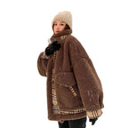 Padded Lamb Wool Coat with Stitching Details - StilNord