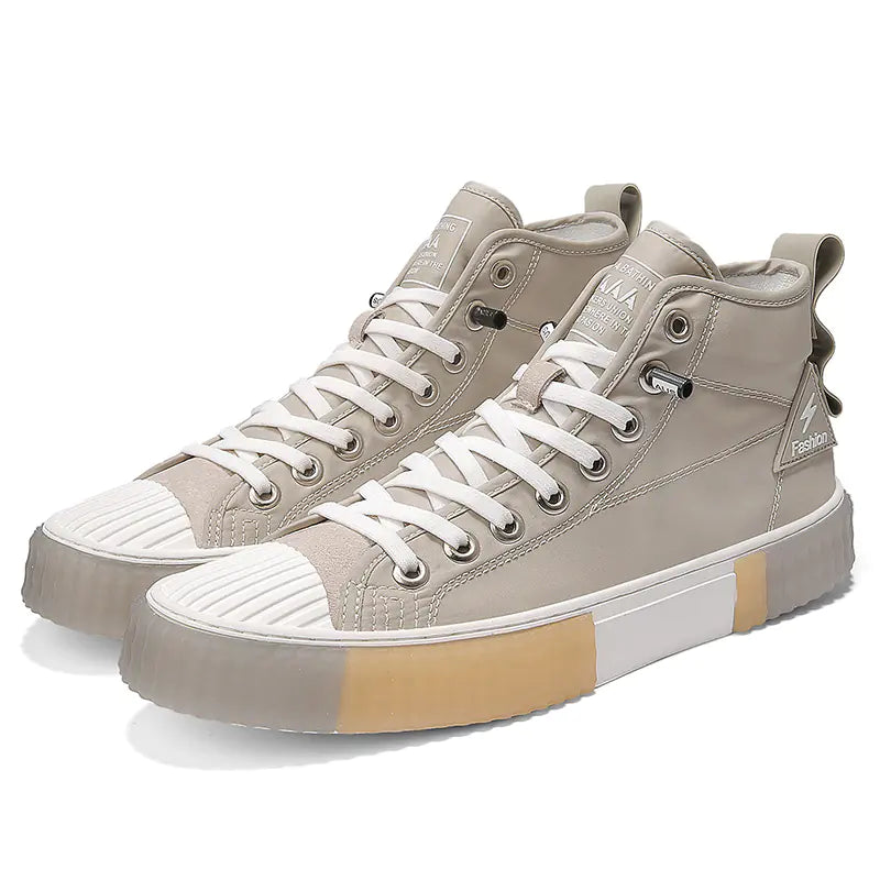 Men's High-Top Color Block Casual Shoes, Breathable