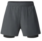 Herre-løbeshorts i to-i-én med hurtigtørrende materiale