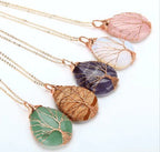 Rose Gold Wire - Wrapped Waterdrop Necklace with Pendant - StilNord