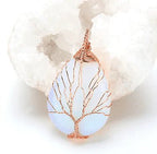 Rose Gold Wire - Wrapped Waterdrop Necklace with Pendant - StilNord