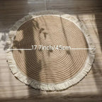 Round Cotton Mat with Braided Tassels for Home Decor - StilNord