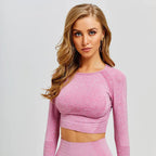 Seamless Sports Long Sleeve Yoga Set with Leggings - StilNord