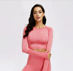 Seamless Sports Long Sleeve Yoga Set with Leggings - StilNord