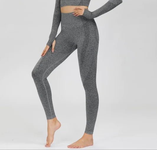 Seamless Sports Long Sleeve Yoga Set with Leggings - StilNord