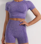 Seamless Yoga and Running Short Sleeve Set - StilNord