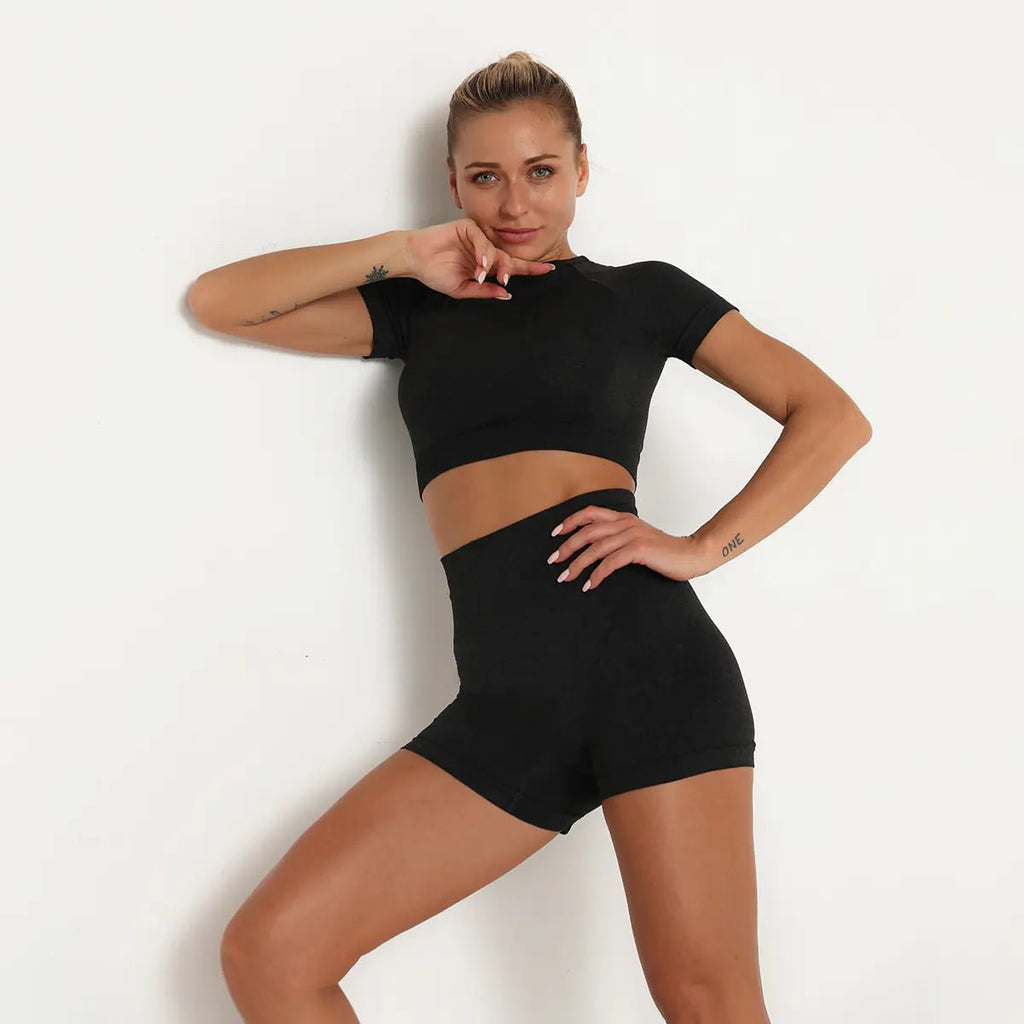 Seamless Yoga and Running Short Sleeve Set - StilNord