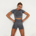 Seamless Yoga and Running Short Sleeve Set - StilNord