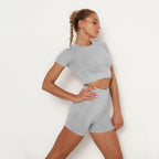 Seamless Yoga and Running Short Sleeve Set - StilNord