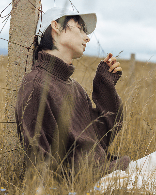 Sham trendy, blød og løstsiddende rullekravesweater til mænd - StilNord