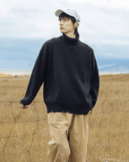 Sham trendy, blød og løstsiddende rullekravesweater til mænd - StilNord