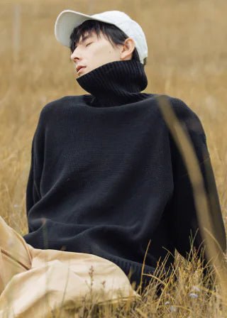 Sham Trendy Men's Soft Loose Turtleneck Sweater - StilNord