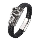 Simple Titanium Steel Leather Rope Bracelet - StilNord