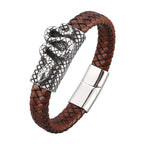 Simple Titanium Steel Leather Rope Bracelet - StilNord