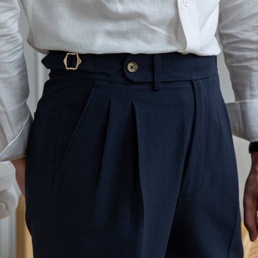 Slim Casual Seersucker Shorts til mænd - StilNord