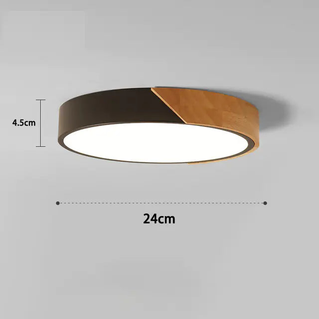 Modern Nordic LED Ceiling Light with Wooden Design