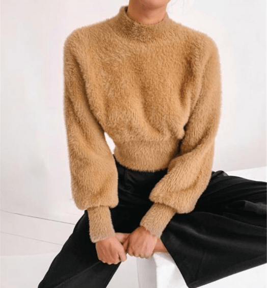 Stilfulde trøje med kunstpels - StilNord