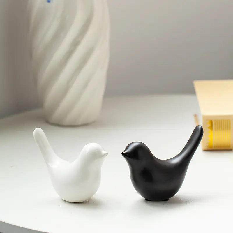 Nordic Minimalist Ceramic Bird Abstract Decor Item