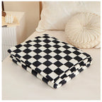 Blue & White Plaid Flannel Blanket