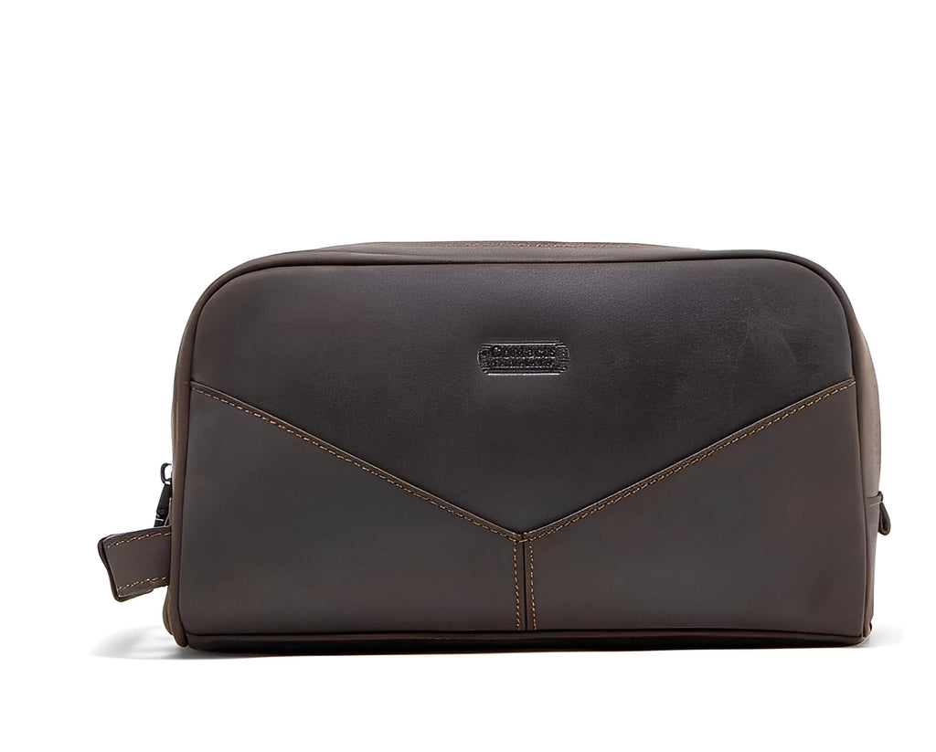 Toilettaske til mænd i ægte læder – vintage-stil