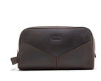 Toilettaske til mænd i ægte læder – vintage-stil