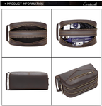 Toilettaske til mænd i ægte læder – vintage-stil