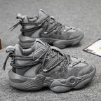 Trendy herresneakers med farveblok og tyk sål, høj model - StilNord