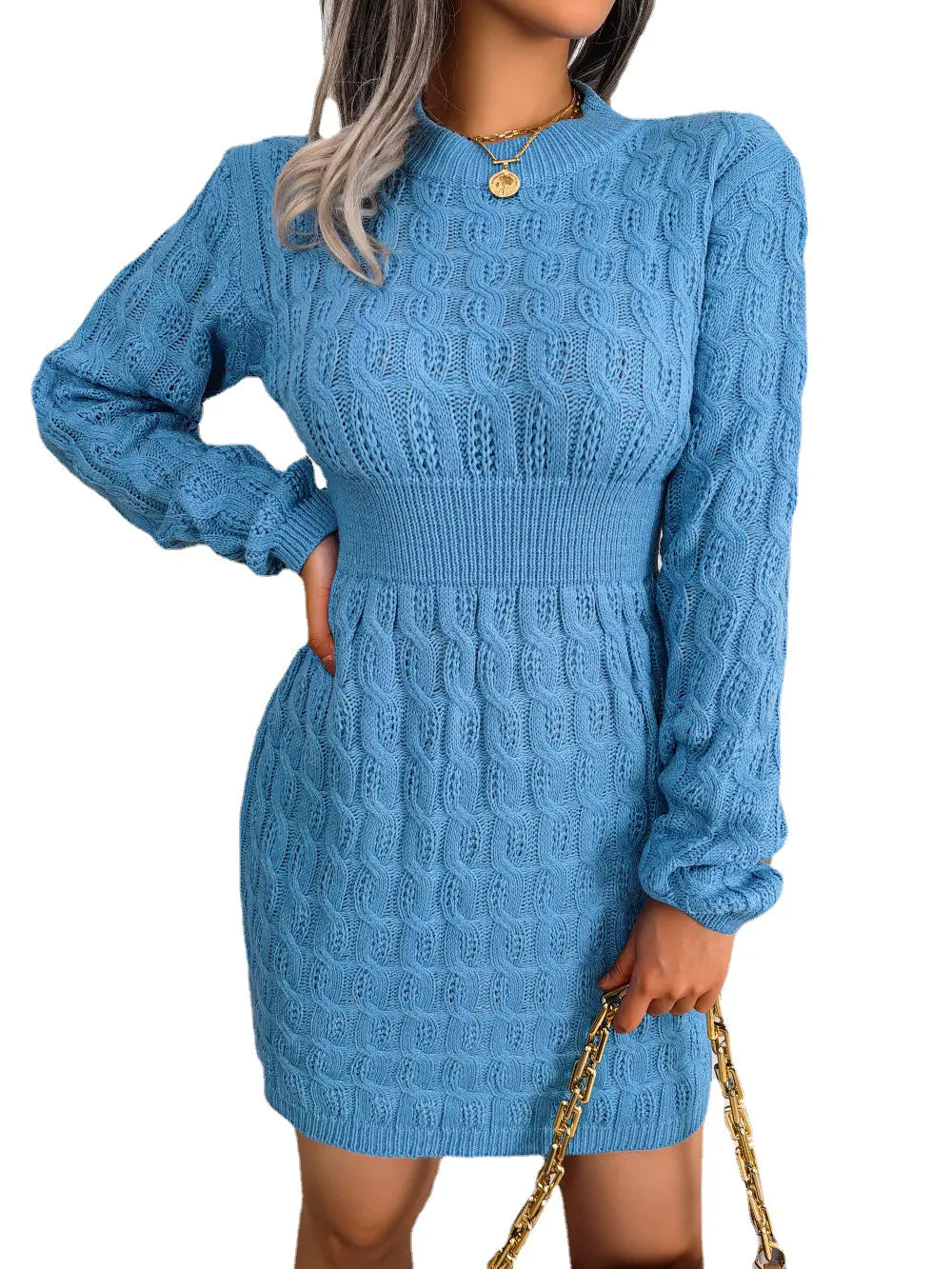 2023 Autumn Winter Casual Knitted Dress for Women