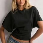 T-shirt med flagermusærmer til sommer