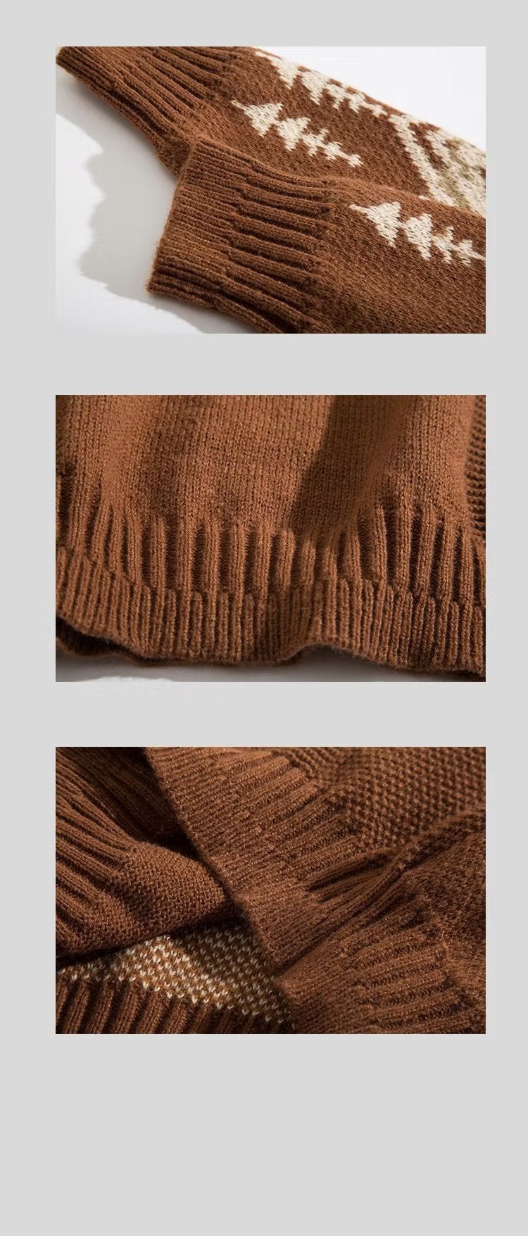 Vintage - inspireret etnisk sweater med rund hals til mænd - StilNord