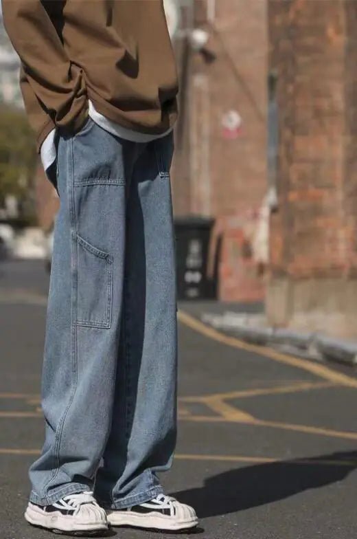 Vintage Loose Fit Washed Denim Pants for Men - StilNord