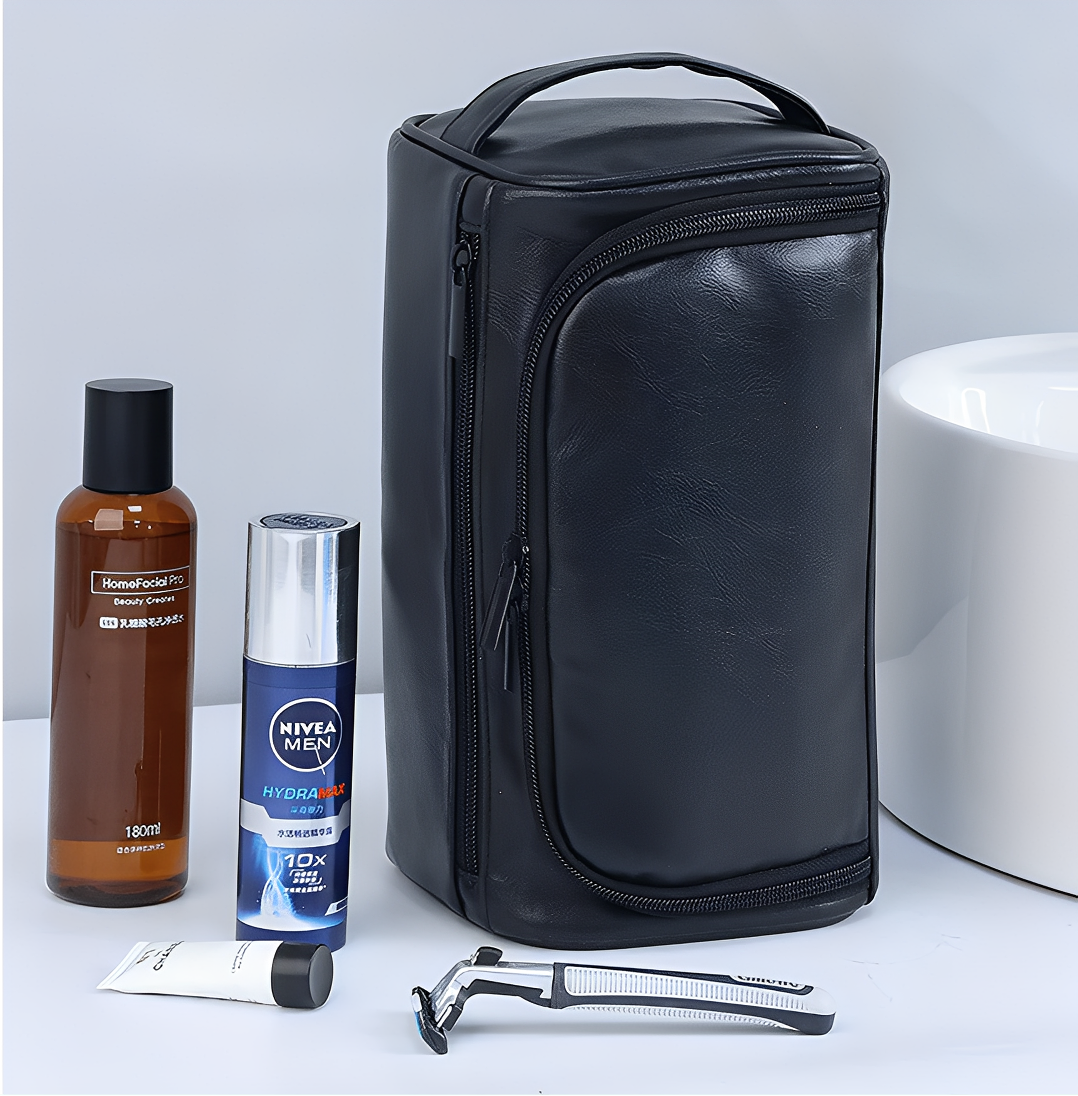 Vintage vandtæt makeup-taske til rejse og toiletartikler