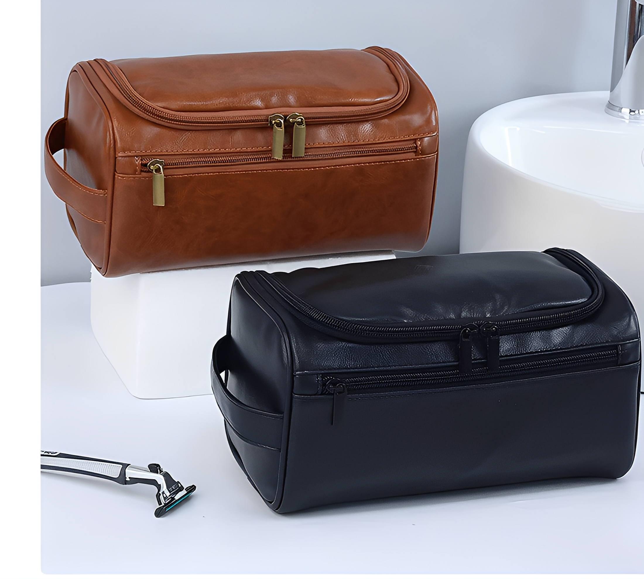 Vintage vandtæt makeup-taske til rejse og toiletartikler