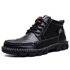 Vinter afslappede britiske mellemhøje læderstøvler.