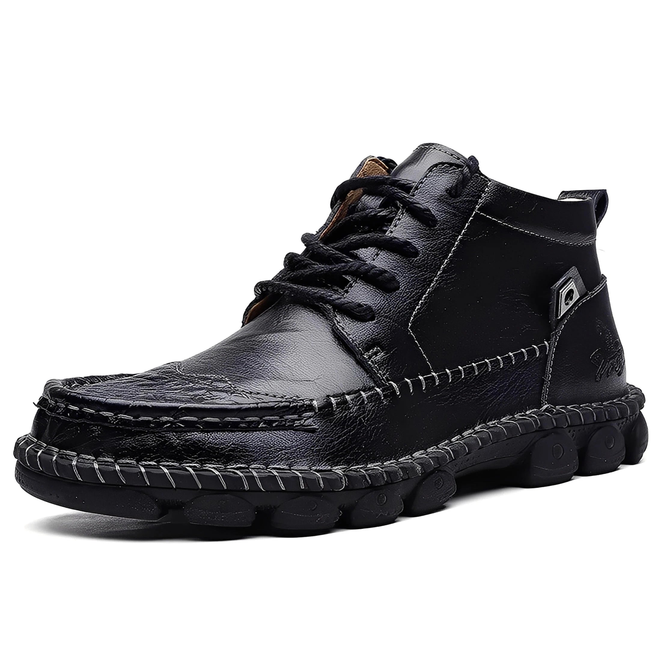 Vinter afslappede britiske mellemhøje læderstøvler.