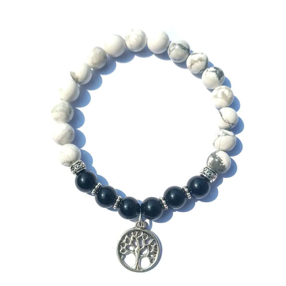 Black Agate Buddha Bead Energy Stone Bracelet
