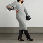 Casual Wool Dress with Dolman Sleeves for Fall/Winter