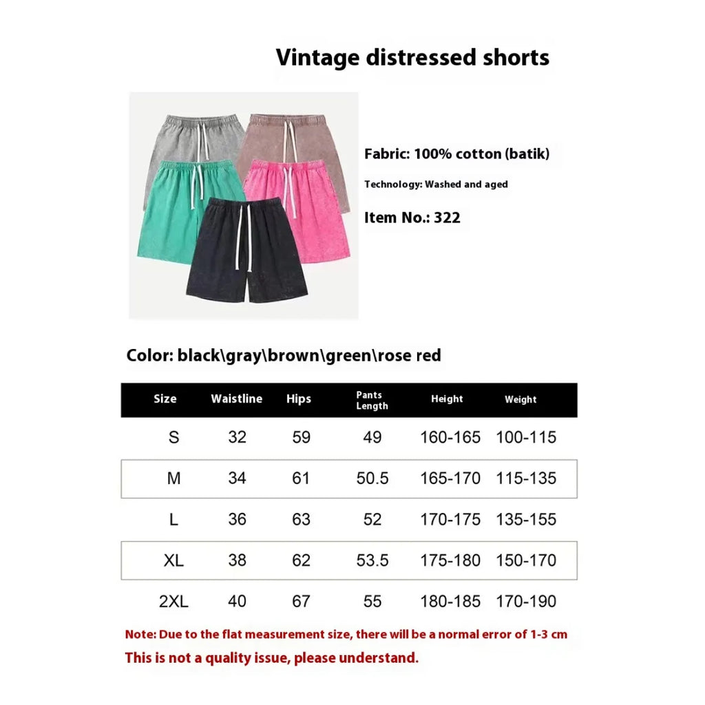 Acid Washed Round Neck T-Shirt Set