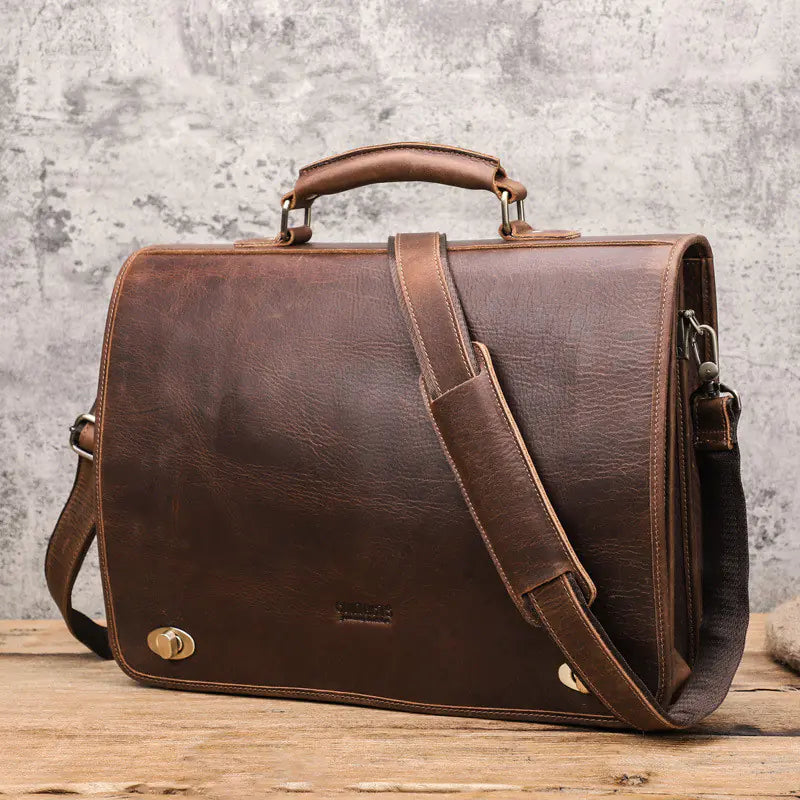 Men's Leather Business Briefcase - Fashionable Design