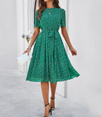 2019 Autumn Winter Vintage Floral A-Line Midi Dress