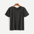 Summer Women's Casual Loose Round Neck Distressed T-Shirt